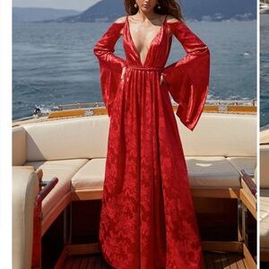 Red maxi dress